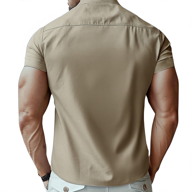 【24-hour shipping out】Men's Summer Basic Comfort Short Sleeve Shirt MTA0382D7U