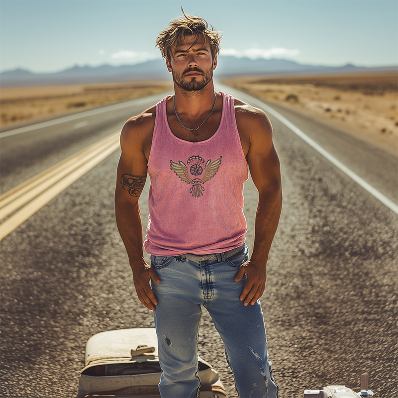 【24-hour shipping out】Men's Classic Casual American Retro Embroidered Knit Striped Tank Top 72799567K