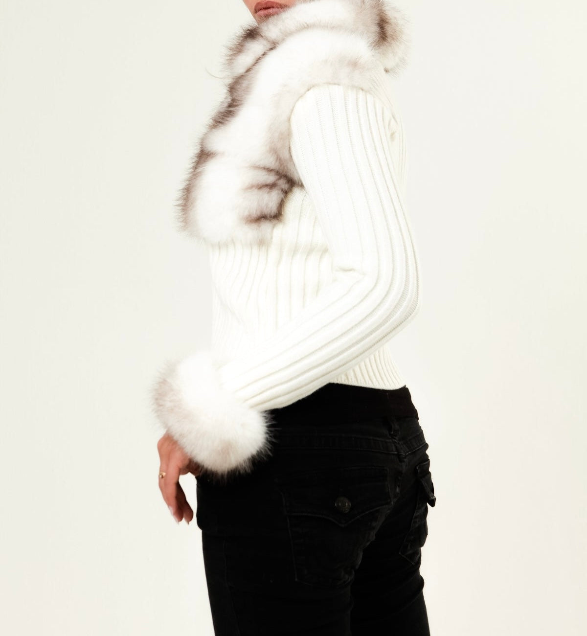 CHARM EXCLUSIVE FUR KNIT - WHITE