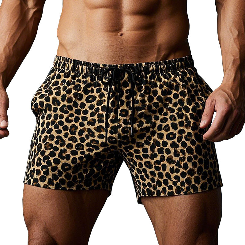 【24-hour shipping out】Men's Leopard Print Comfortable Breathable Shorts 03984898P