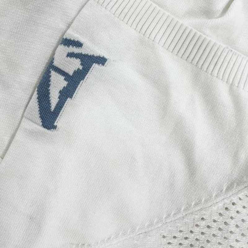 【24-hour shipping out】Men's Sport Lettering Jacquard Crew Neck Short Sleeve Sweater T-Shirt MTA1856C1X