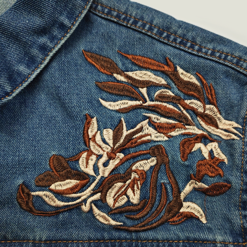 【24-hour shipping out】Men's Western Cowboy Style Embroidered Lapel Chest Pocket Long Sleeve Denim Shirt 00380923Z