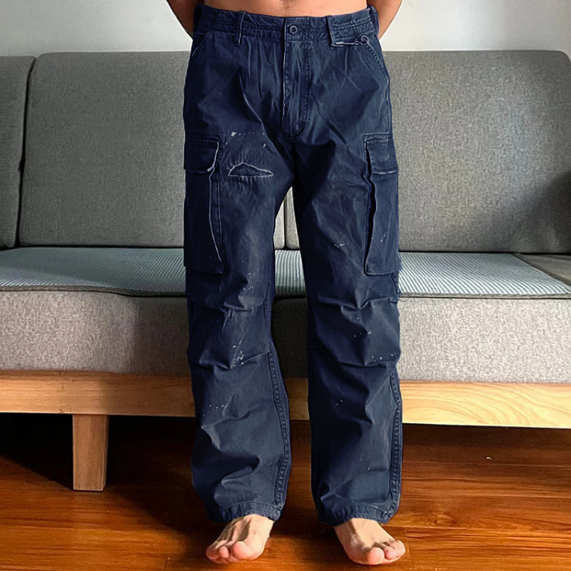 【24-hour shipping out】Men's Loose Large Pocket Wear-resistant Cargo Paratrooper Pants 35879567Z