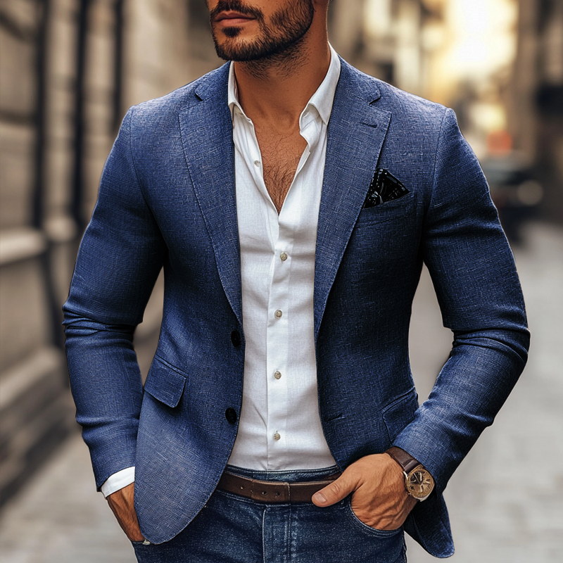 【24-hour shipping out】Men's Fashion Notch Lapel Two Buttons Casual Blazer 47644865Z