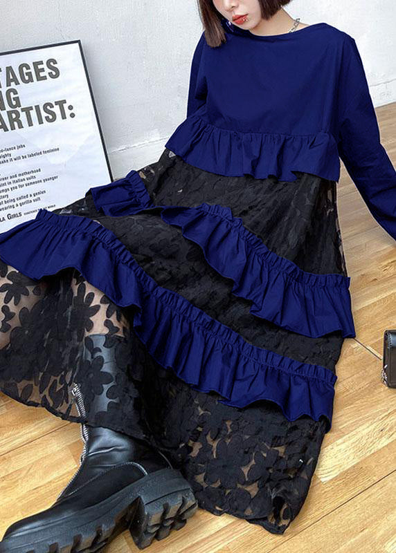 Bohemian Black Ruffles Fall Lace Dresses