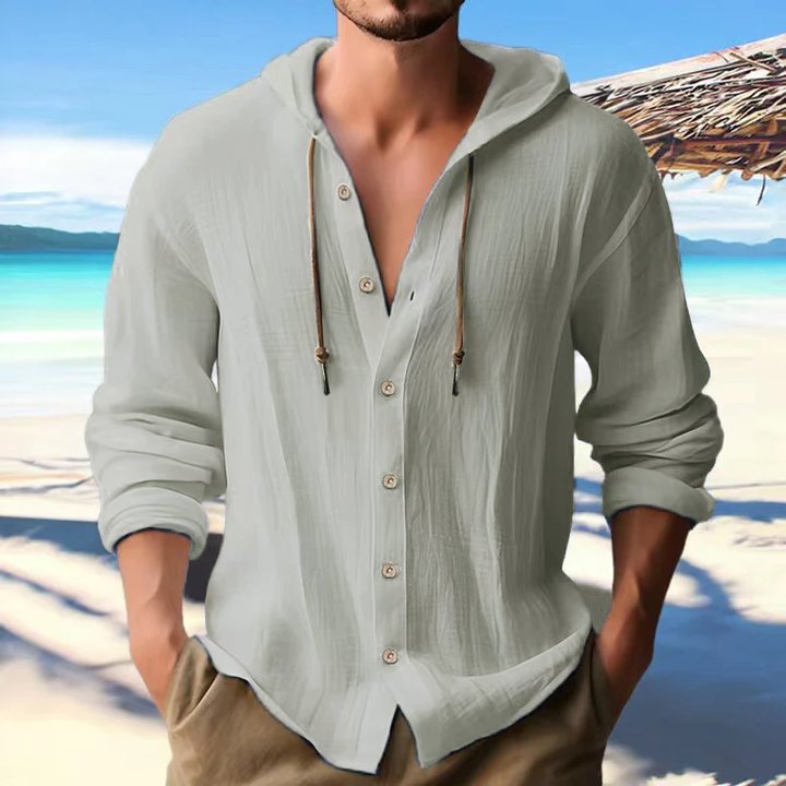 【24-hour shipping out】Men's Solid Color Single Breasted Long Sleeve Hoodie 00951247X