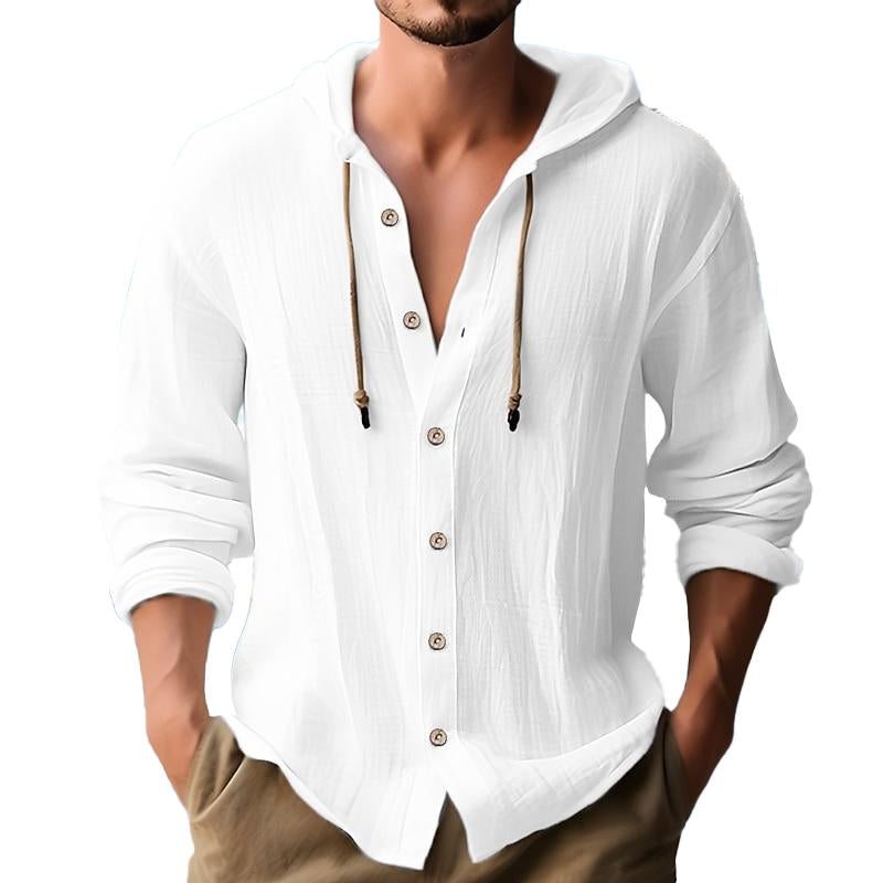 【24-hour shipping out】Men's Solid Color Single Breasted Long Sleeve Hoodie 00951247X