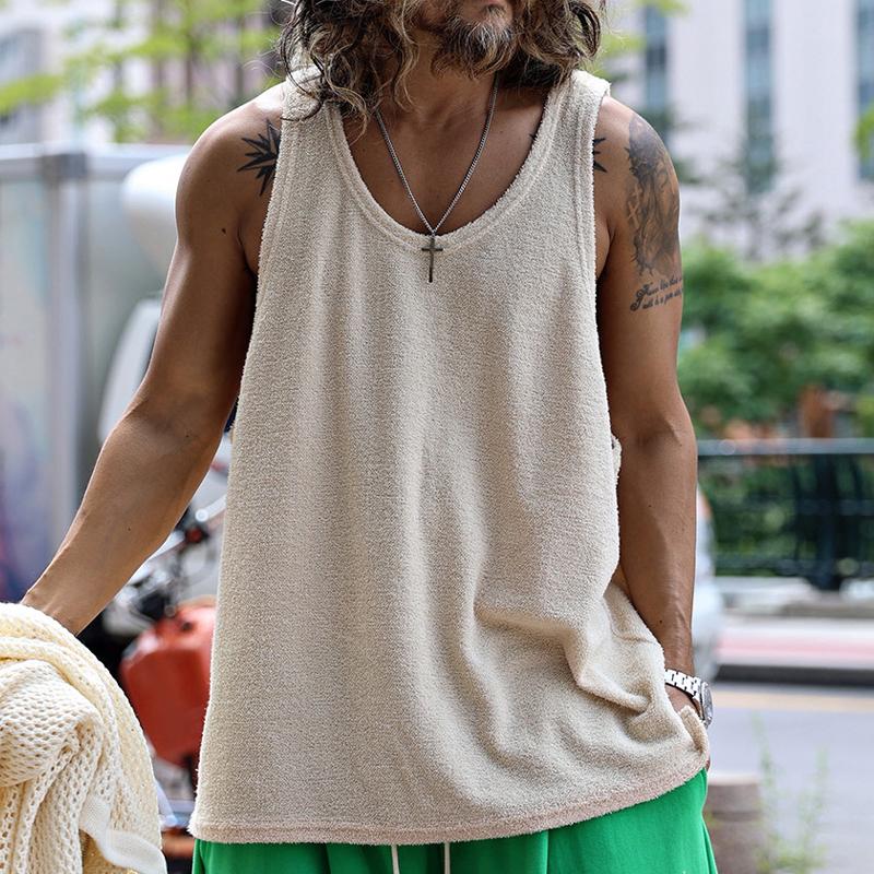 【CLEARANCE】Men's Casual Round Neck Solid Color Tank Top 15988785X