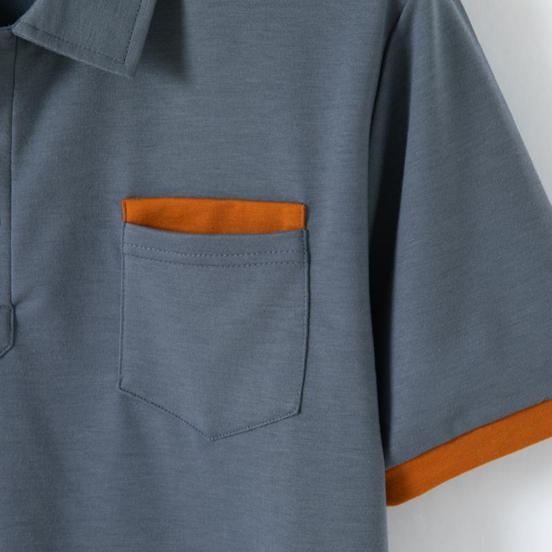 Men's Colorblock Chest Pocket Lapel Cotton Blend Short Sleeve Polo Shirt 34702997Y