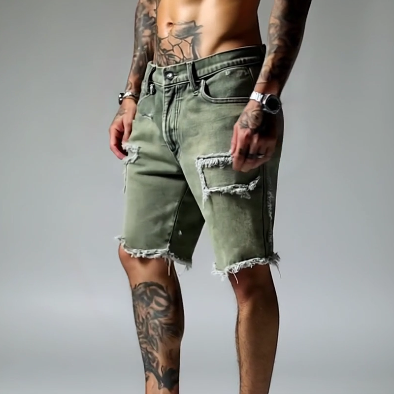 【24-hour shipping out】Men's Vintage Denim Brushed Shorts MTA1971C7P