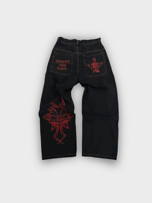 Valora Embroidered Baggy Jeans