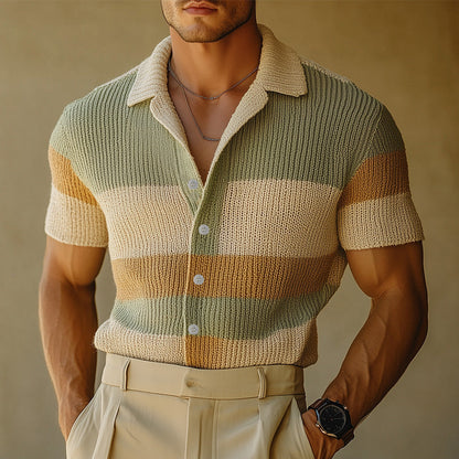 【24-hour shipping out】Men's Spring Fashion Simple Woven Slim Short Sleeve Shirt MTA0885D0P