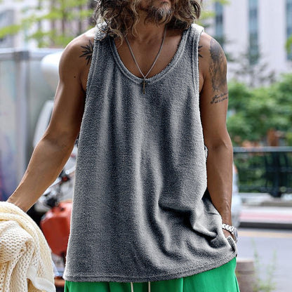 【CLEARANCE】Men's Casual Round Neck Solid Color Tank Top 15988785X