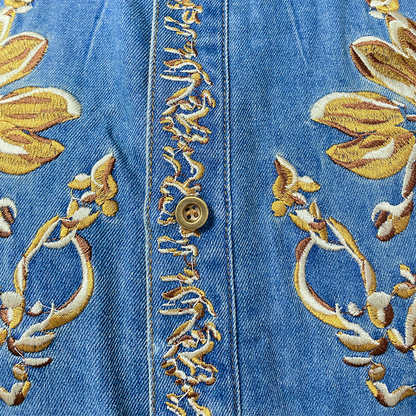 【24-hour shipping out】Men's Summer Fashion Casual Classic Western Style Tencel Denim Embroidered Jumpsuit MTA1244D2K