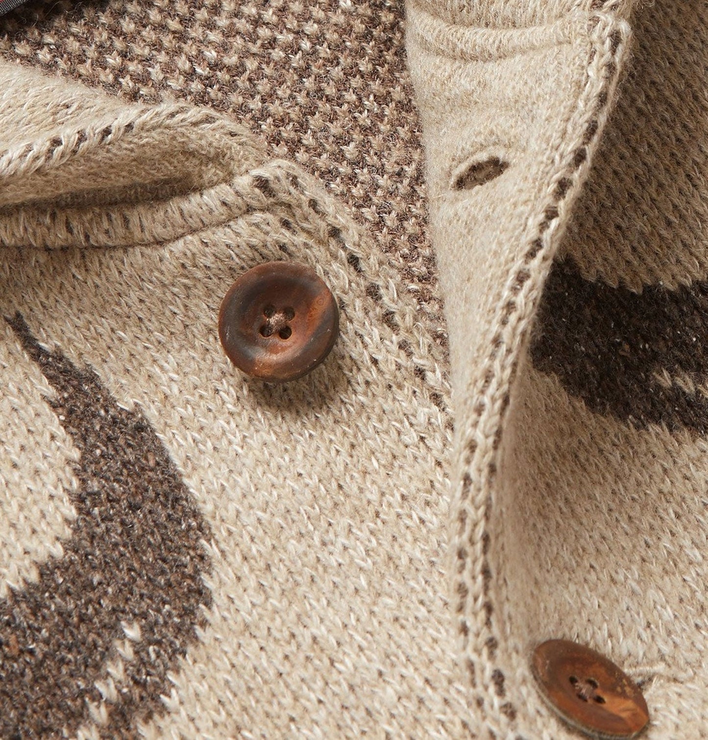 Men's Vintage Jacquard Lapel Single Breasted Knit Cardigan 26382727M