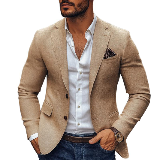 【24-hour shipping out】Men's Fashion Notch Lapel Two Buttons Casual Blazer 47644865Z