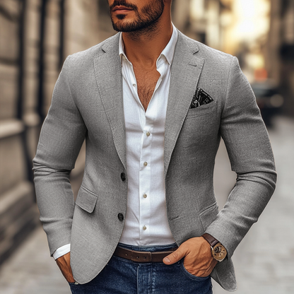 【24-hour shipping out】Men's Fashion Notch Lapel Two Buttons Casual Blazer 47644865Z