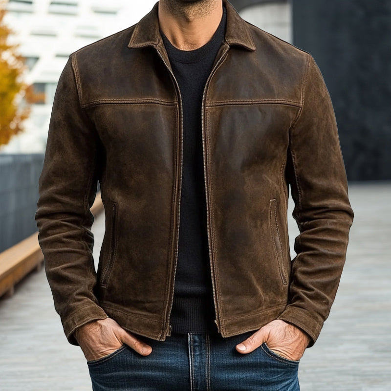 【24-hour shipping out】Mens Classic Fashion Zipper Leather Jacket 98679789U