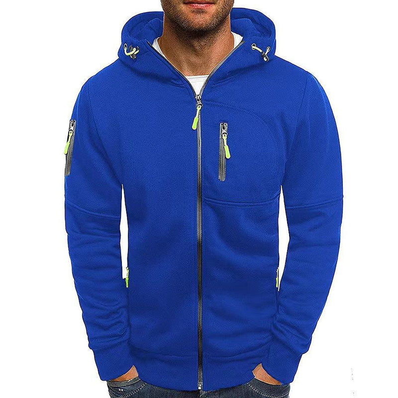 Men's Casual Cotton Blend Zipper Hooded Slim Fit Sports Jacket 87031331
