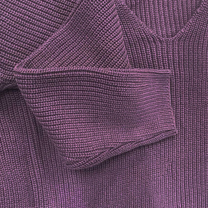 Men's Casual Solid Color V-Neck Loose Knit Pullover Sweater 18392900M