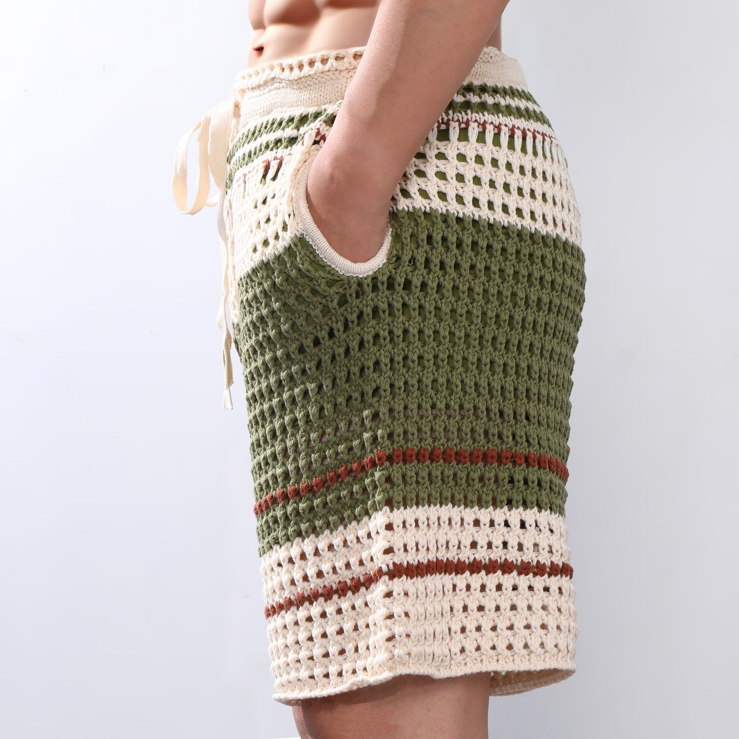 【24-hour shipping out】Men's Holiday Braided Beach Shorts MTA2138C6P