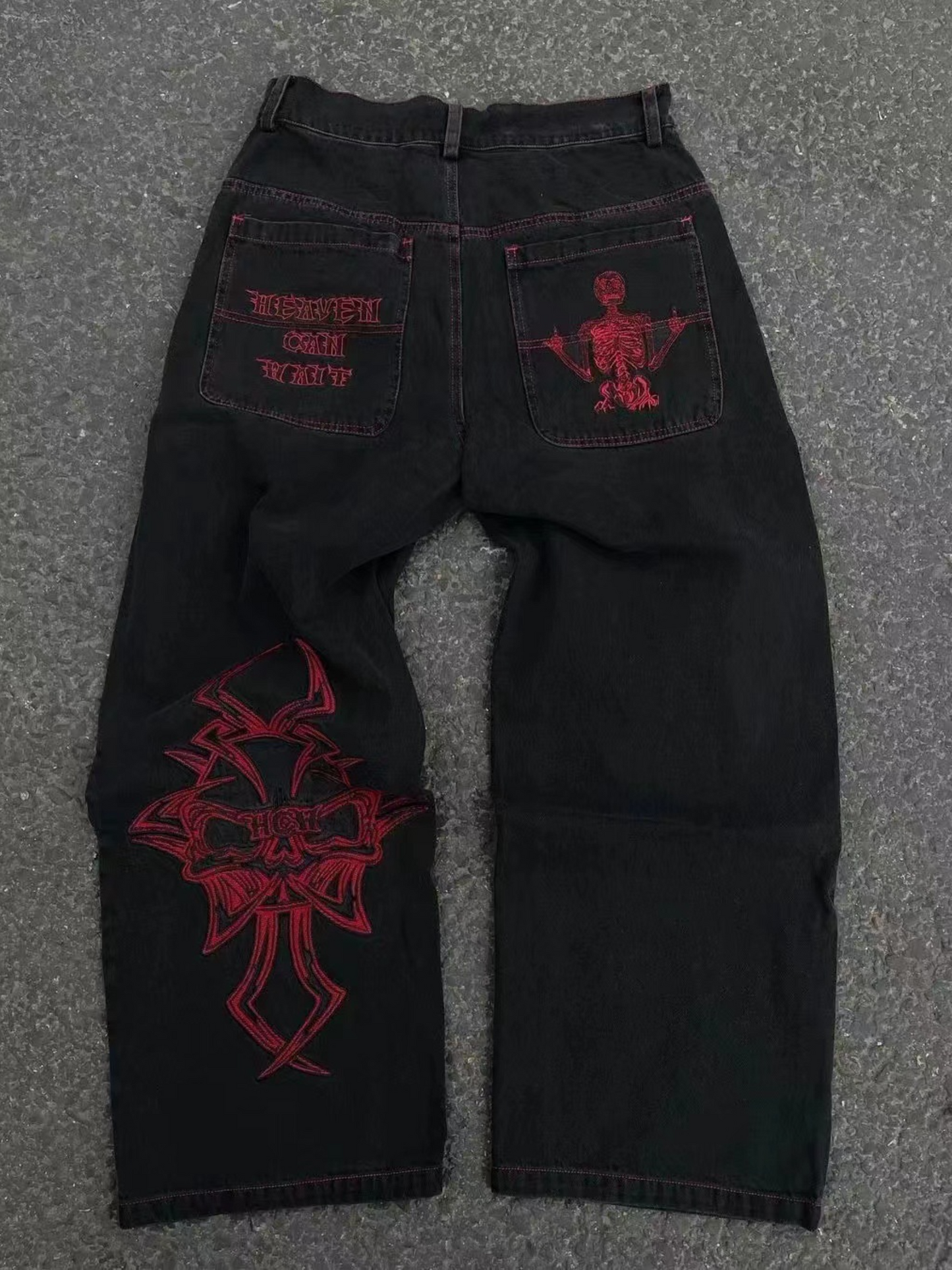 Valora Embroidered Baggy Jeans