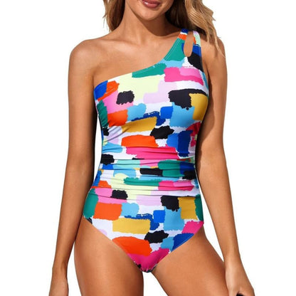 One-Shoulder Tummy Control One-Piece Swimsuit