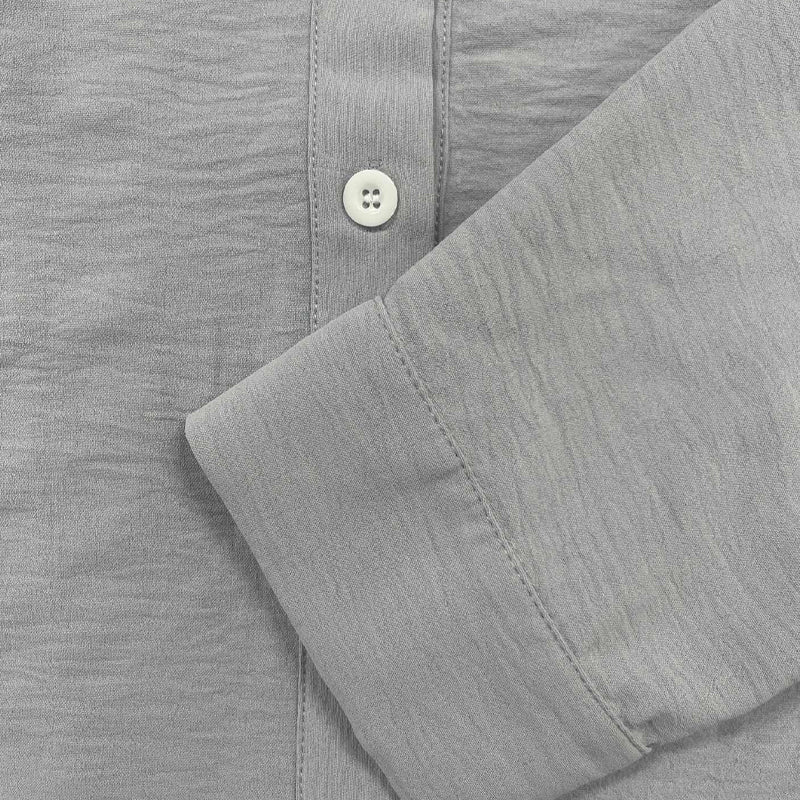 Men's Cotton and Linen Casual Solid Color Lapel Shirt Long Sleevs
