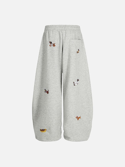 Aelfric Eden Embroidery Puppy Baggy Barrel Sweatpants