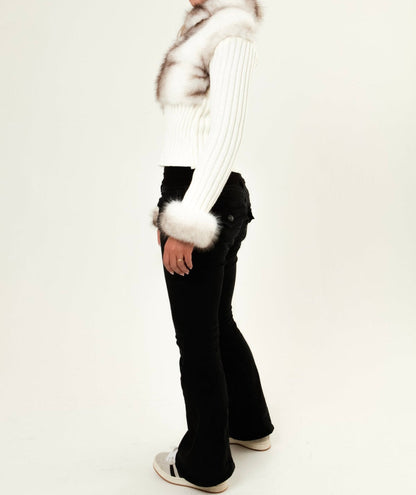 CHARM EXCLUSIVE FUR KNIT - WHITE