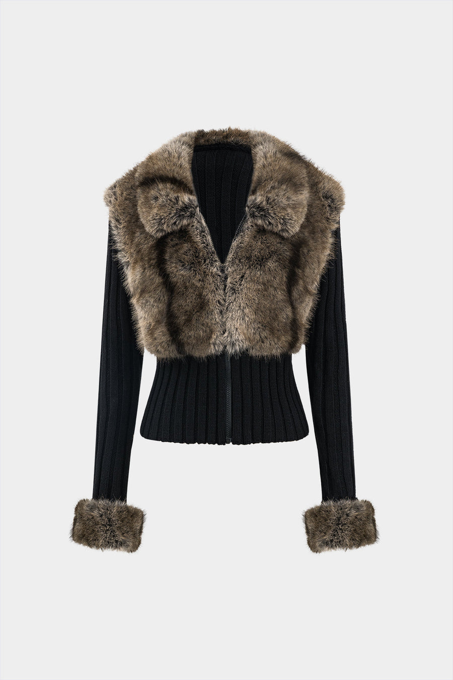 LAMOUR EXCLUSIVE FUR KNIT - BLACK