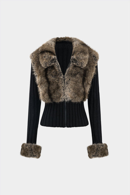 LAMOUR EXCLUSIVE FUR KNIT - BLACK