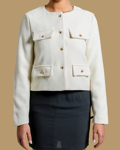 BLAZER ROUNDNECK -  CREAM
