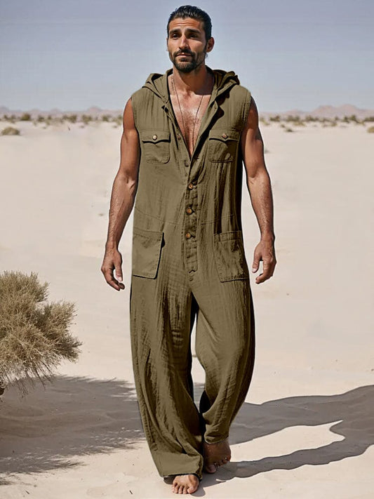 Sleeveless Hooded Jumpsuit