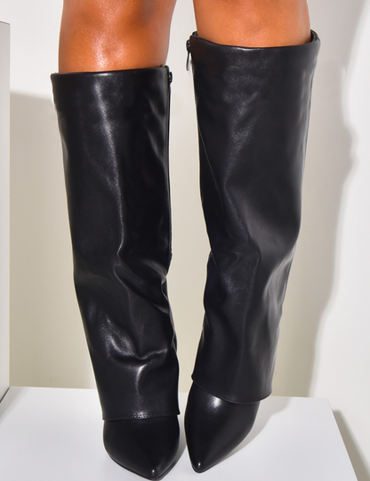SET: COAT & LEATHER BOOTS