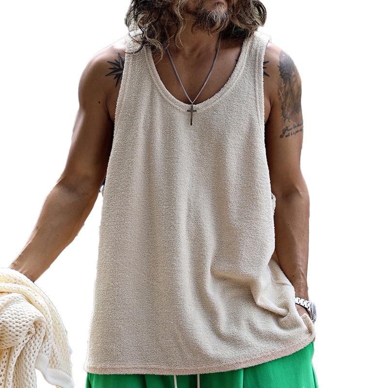 【CLEARANCE】Men's Casual Round Neck Solid Color Tank Top 15988785X