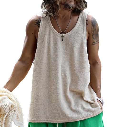 【CLEARANCE】Men's Casual Round Neck Solid Color Tank Top 15988785X