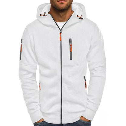 Men's Casual Cotton Blend Zipper Hooded Slim Fit Sports Jacket 87031331