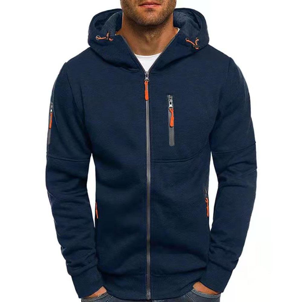Men's Casual Cotton Blend Zipper Hooded Slim Fit Sports Jacket 87031331