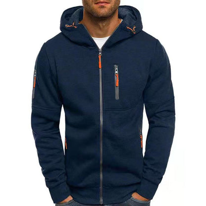 Men's Casual Cotton Blend Zipper Hooded Slim Fit Sports Jacket 87031331