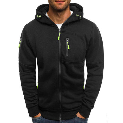 Men's Casual Cotton Blend Zipper Hooded Slim Fit Sports Jacket 87031331