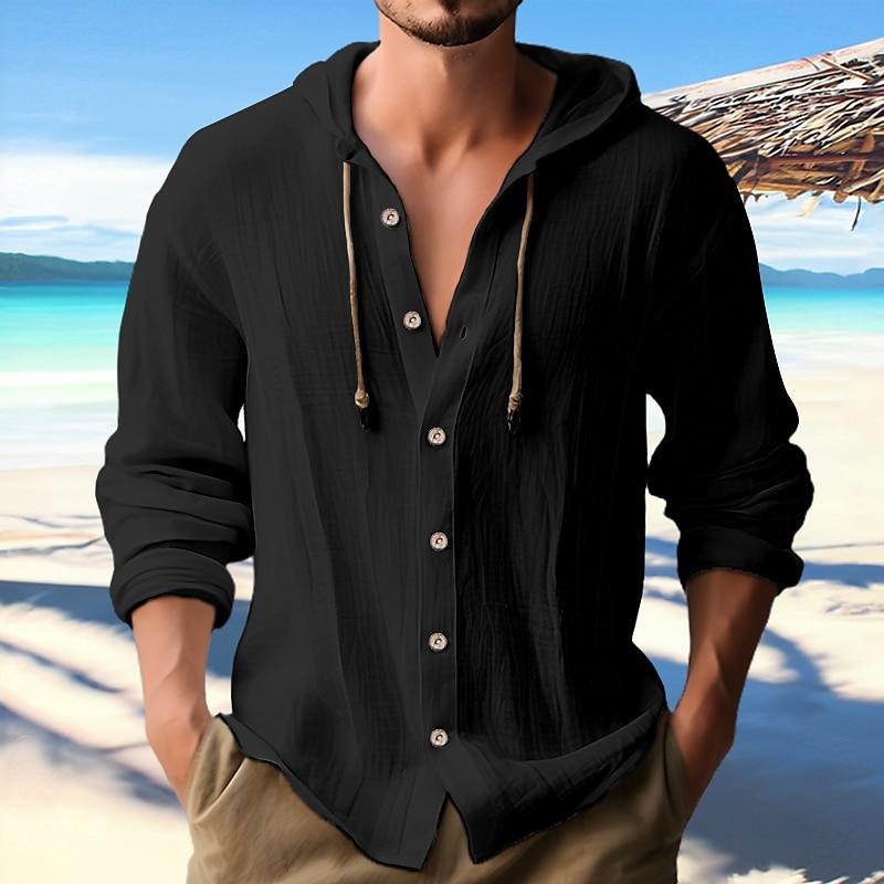 【24-hour shipping out】Men's Solid Color Single Breasted Long Sleeve Hoodie 00951247X