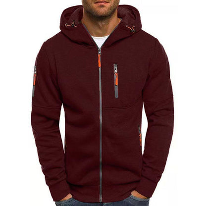 Men's Casual Cotton Blend Zipper Hooded Slim Fit Sports Jacket 87031331