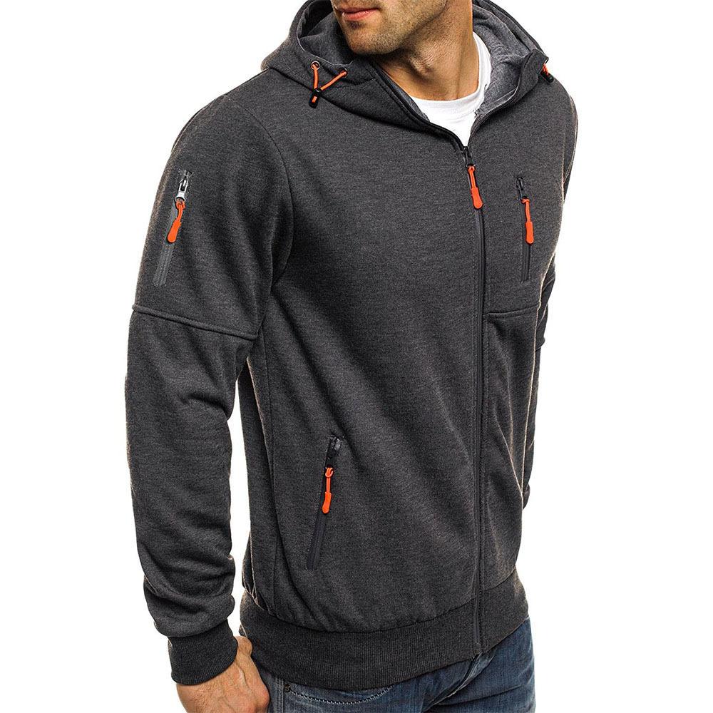 Men's Casual Cotton Blend Zipper Hooded Slim Fit Sports Jacket 87031331