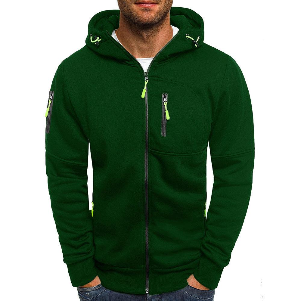 Men's Casual Cotton Blend Zipper Hooded Slim Fit Sports Jacket 87031331