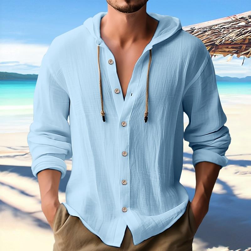 【24-hour shipping out】Men's Solid Color Single Breasted Long Sleeve Hoodie 00951247X