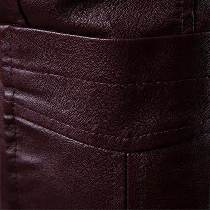 Men's Vintage Lapel Two Button Single Breasted Slim Fit PU Blazer 32344449M