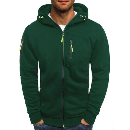 Men's Casual Cotton Blend Zipper Hooded Slim Fit Sports Jacket 87031331