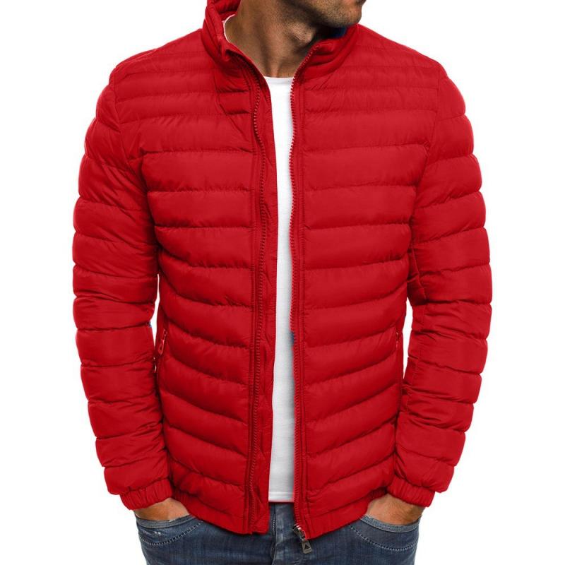 Men's Casual Stand Collar Long Sleeve Padded Warm Slim Fit Jacket 96439922M