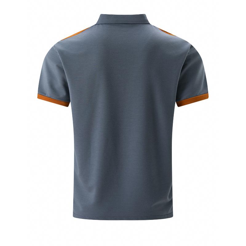 Men's Colorblock Chest Pocket Lapel Cotton Blend Short Sleeve Polo Shirt 34702997Y